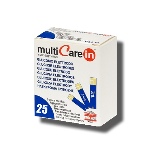 Image of MultiCare IN Glucosio 25 Strisce Per Autoanalisi 937388472